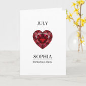 July Ruby Personalized Birthday Karte (Gelbe Blume)