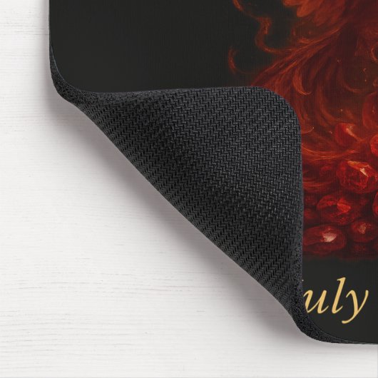 July Ruby - Phoenix & Fiery Birthstone Mousepad (Ecke)