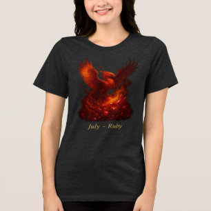July Ruby - Phoenix & Fiery Birthstone Tri-Blend Shirt