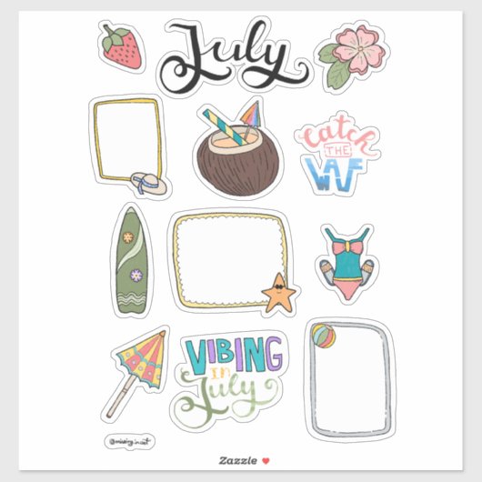 July Sticker Sheet – Fun in the Sun (Blatt)