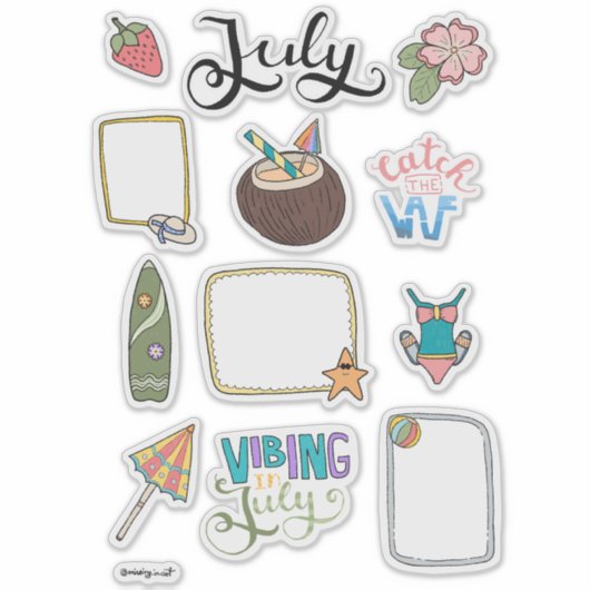 July Sticker Sheet – Fun in the Sun (Vorderseite)