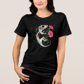 July's Larkspur & Lizard Skeleton Tri-Blend Shirt (Vorderseite)