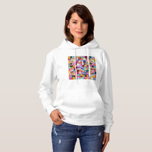 Jumble Alphabet Pattern Hoodie (Vorne ganz)