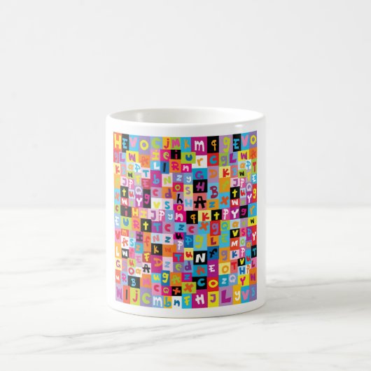 Jumble Alphabet Pattern Kaffeetasse (Mittel)