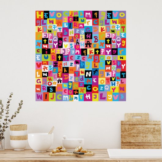 Jumble Alphabet Pattern Poster (Küche)