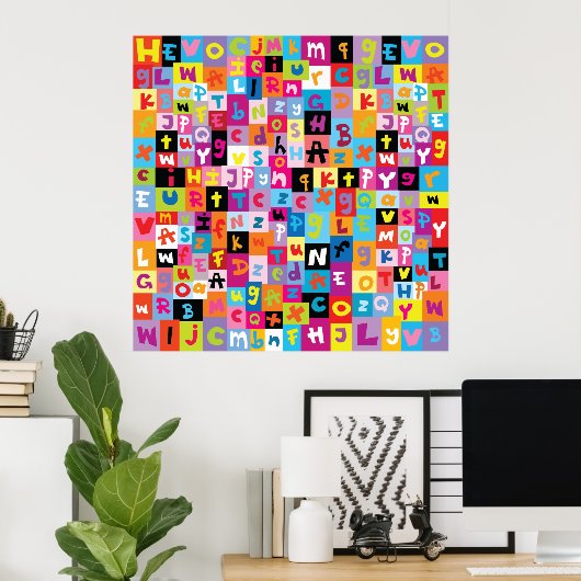 Jumble Alphabet Pattern Poster (Heimbüro)