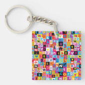 Jumble Alphabet Pattern Schlüsselanhänger (Vorderseite)
