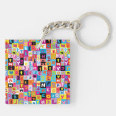 Jumble Alphabet Pattern Schlüsselanhänger (Rückseite)