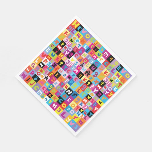 Jumble Alphabet Pattern Serviette (Ecke)
