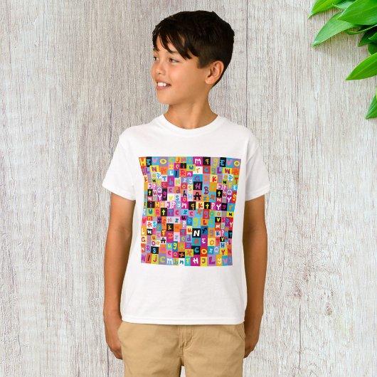 Jumble Alphabet Pattern T-Shirt