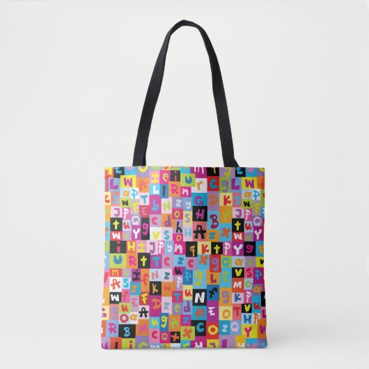 Jumble Alphabet Pattern Tasche (Vorderseite)