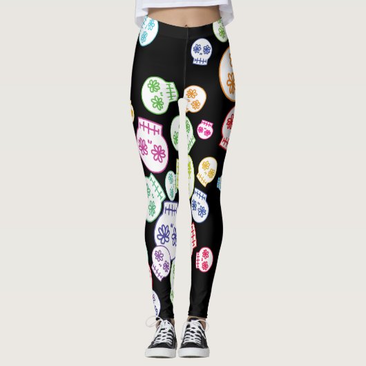 Jumble süßer Schädel Leggings (Vorderseite)