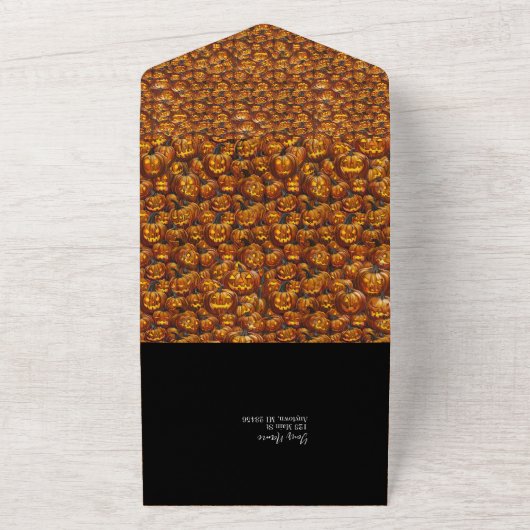 Jumble von Jack-o-Lanterns All In One Einladung (Außenbereich)