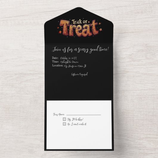 Jumble von Jack-o-Lanterns All In One Einladung (Innen Boden)