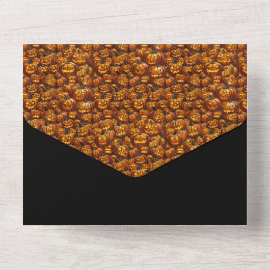 Jumble von Jack-o-Lanterns All In One Einladung (Rückseite)