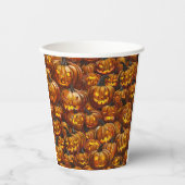 Jumble von Jack-o-Lanterns Pappbecher (Vorderseite)