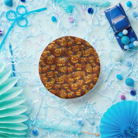 Jumble von Jack-o-Lanterns Pappteller (Party)