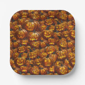Jumble von Jack-o-Lanterns Pappteller (Vorderseite)