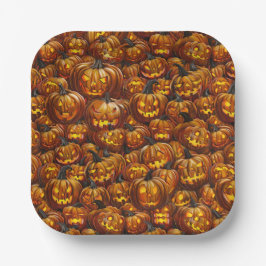 Jumble von Jack-o-Lanterns Pappteller