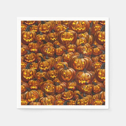 Jumble von Jack-o-Lanterns Serviette (Vorderseite)