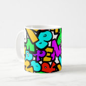 Jumbled Alphabets Kaffeetasse (Vorderseite Links)