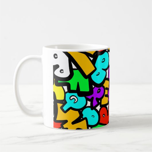 Jumbled Alphabets Kaffeetasse (Links)