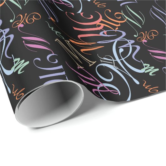 Jumbled ändert die MONOGRAM-Frühlingsfarben 2014 Geschenkpapier (Rolleneckpunkt)