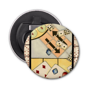 Jumbled Assortiment of Games of Chance Flaschenöffner