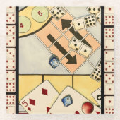 Jumbled Assortiment of Games of Chance Glasuntersetzer (Vorderseite)