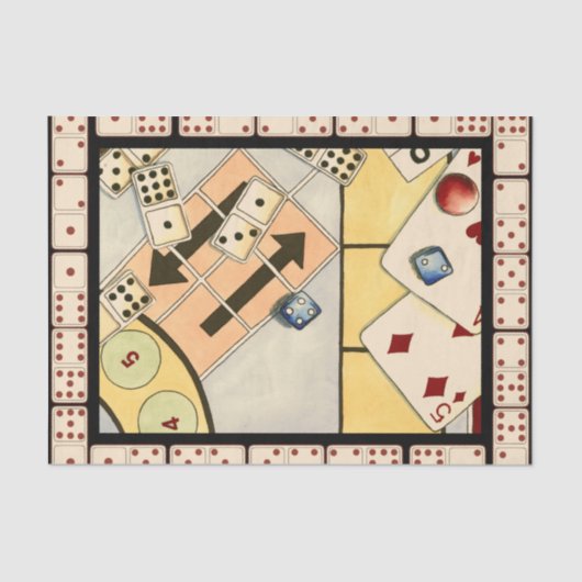 Jumbled Assortiment of Games of Chance Seidenpapier (Vorderseite)