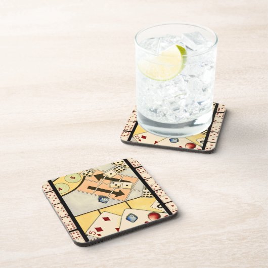 Jumbled Assortiment of Games of Chance Untersetzer (Rechte Seite)