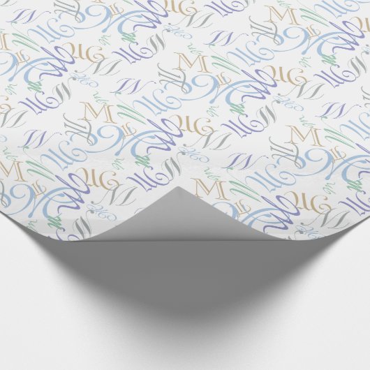 Jumbled CHANGE MONOGRAM Coole Frühlingsfarben 2014 Geschenkpapier (Ecke)