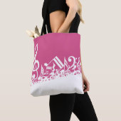 Jumbled Musical Notes Hot Pink and White Tasche (Von Nahem)