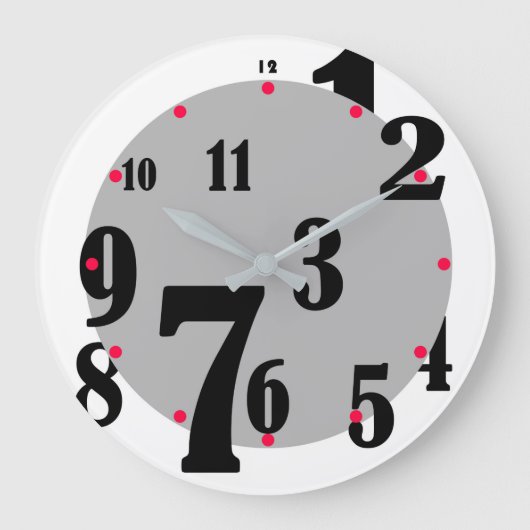 Jumbled Numbers Clock Große Wanduhr (Vorderseite)
