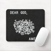 Jumbled Prayer Letters On Black Felt Board Mousepad (Mit Mouse)