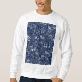Jumbled unleserliche Worte marineblaue blaue Farbe Sweatshirt