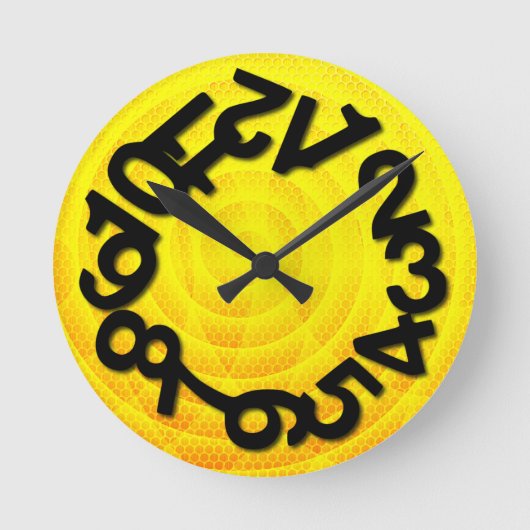 Jumbled up runde wanduhr (Vorderseite)