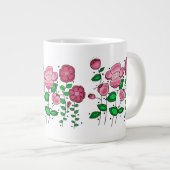 Jumbo 20 oz. Mug with pink flowers Jumbo-Tasse (Vorderseite Rechts)