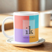 Jumbo-20oz-Farbblock Monogramm-Tasse mit Automarke Jumbo-Tasse