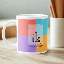 Jumbo-20oz-Farbblock Monogramm-Tasse mit Automarke Jumbo-Tasse