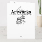 Jumbo Anime Girl Reading | Farbseite zum Geburtsta Karte (Rückseite)