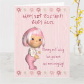 Jumbo Baby Girl 1. Geburtskarte Karte (Gelbe Blume)