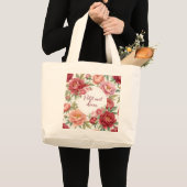 Jumbo-Blumen-Tasche peony – Großformat Jumbo Stoffbeutel (Vorderseite (Produkt))