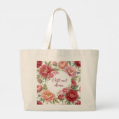 Jumbo-Blumen-Tasche peony – Großformat Jumbo Stoffbeutel (Rückseite)