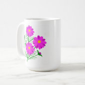 Jumbo-Blumen-Tasse mit hellrosa Blumen Kaffeetasse (Vorderseite Links)