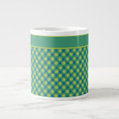 Jumbo Coffee Tasse, Blue und Green Polka Dots Jumbo-Tasse (Vorderseite)