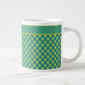Jumbo Coffee Tasse, Blue und Green Polka Dots Jumbo-Tasse (Rechts)