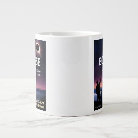 Jumbo Coffee Tasse für Solar Eclipse 8. April 2024 (Vorderseite)
