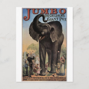 Jumbo Das riesige Elefant Retro Theater Postkarte