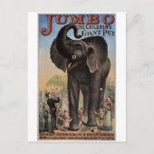 Jumbo Das riesige Elefant Retro Theater Postkarte (Vorderseite)